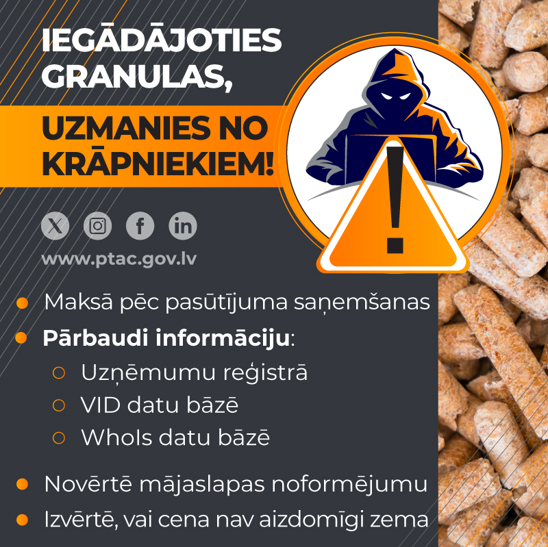 Iegādājoties granulas, uzmanies no krāpniekiem!