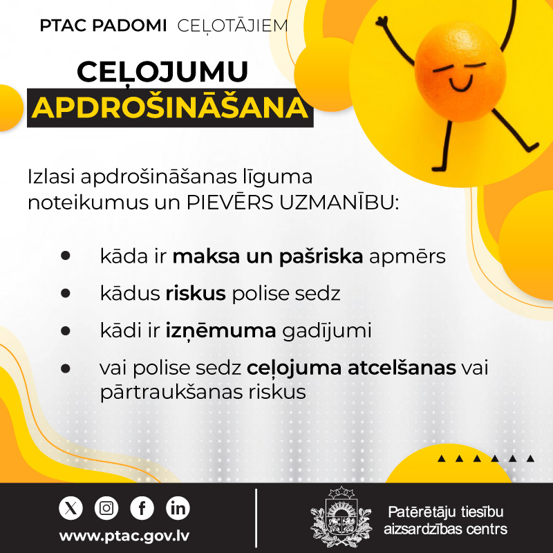 Baneris - Tūrisma nedēļa - Ceļojumu apdrošināšana