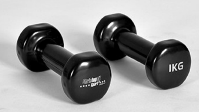 Divas melnas 1 kg smagas hanteles
