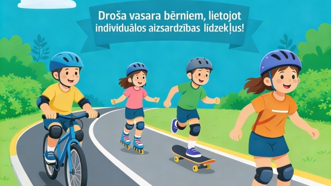 Bērni ar aizsardzības līdzekļiem