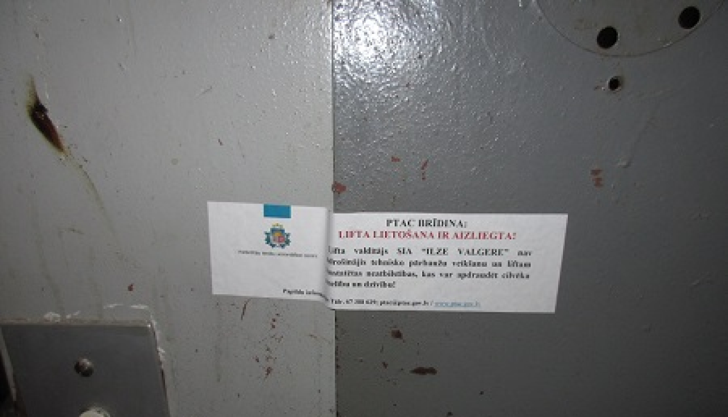 PTAC brīdina- aizliegta liftu izmantošana Rīgā, Gogaļa ielā 8/10