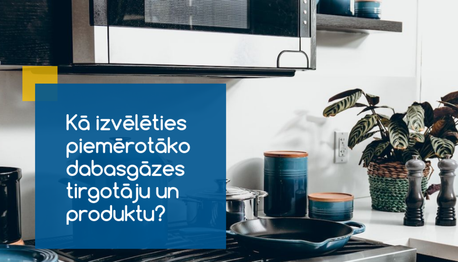 Vizuālis rakstam par piemērotāko dabasgāzes tirgotāju un produktu