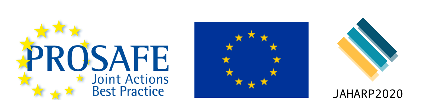 Prosafe logo, Eiropas Savienības logo, Jaharp logo