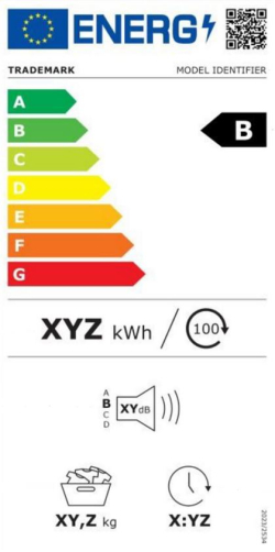 Energomarķējums sadzīves veļas žāvētājiem - paraugs 1