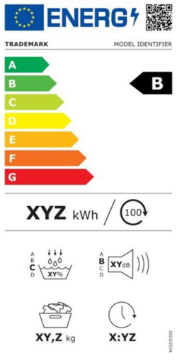 Energomarķējums sadzīves veļas žāvētājiem - paraugs 2