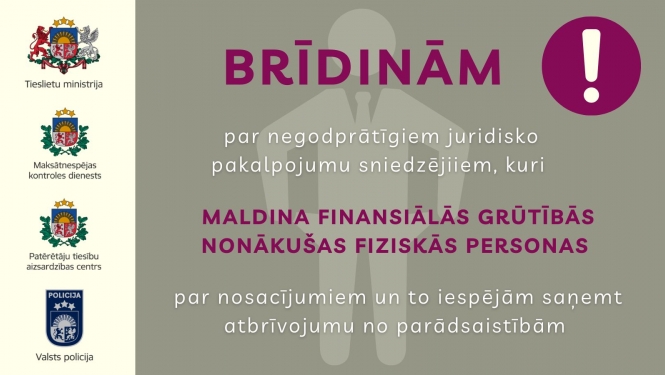 Vizuālis - brīdinājums par grūtībās nonākušu fizisku personu maldināšanu