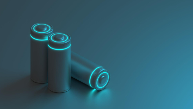 Trīs litija jona baterijas