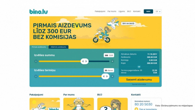 bino.lv vietnes ekrānšāviņš