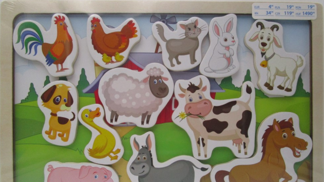 Atsaukums: Magnētiskā puzle “Dzīvnieki” un koka puzle