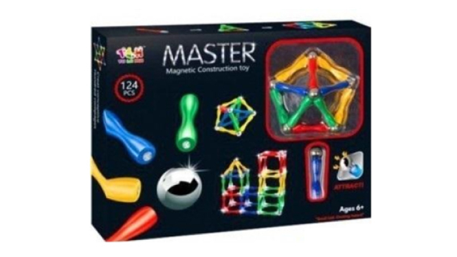 Magnētiska rotaļlieta - konstruktors ar krāsainām detaļām