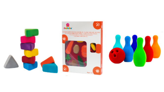 XS rotaļlietas - krāsaini tornīši, klucīši