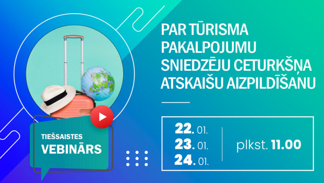 Baneris  par vebināru - tūrisms