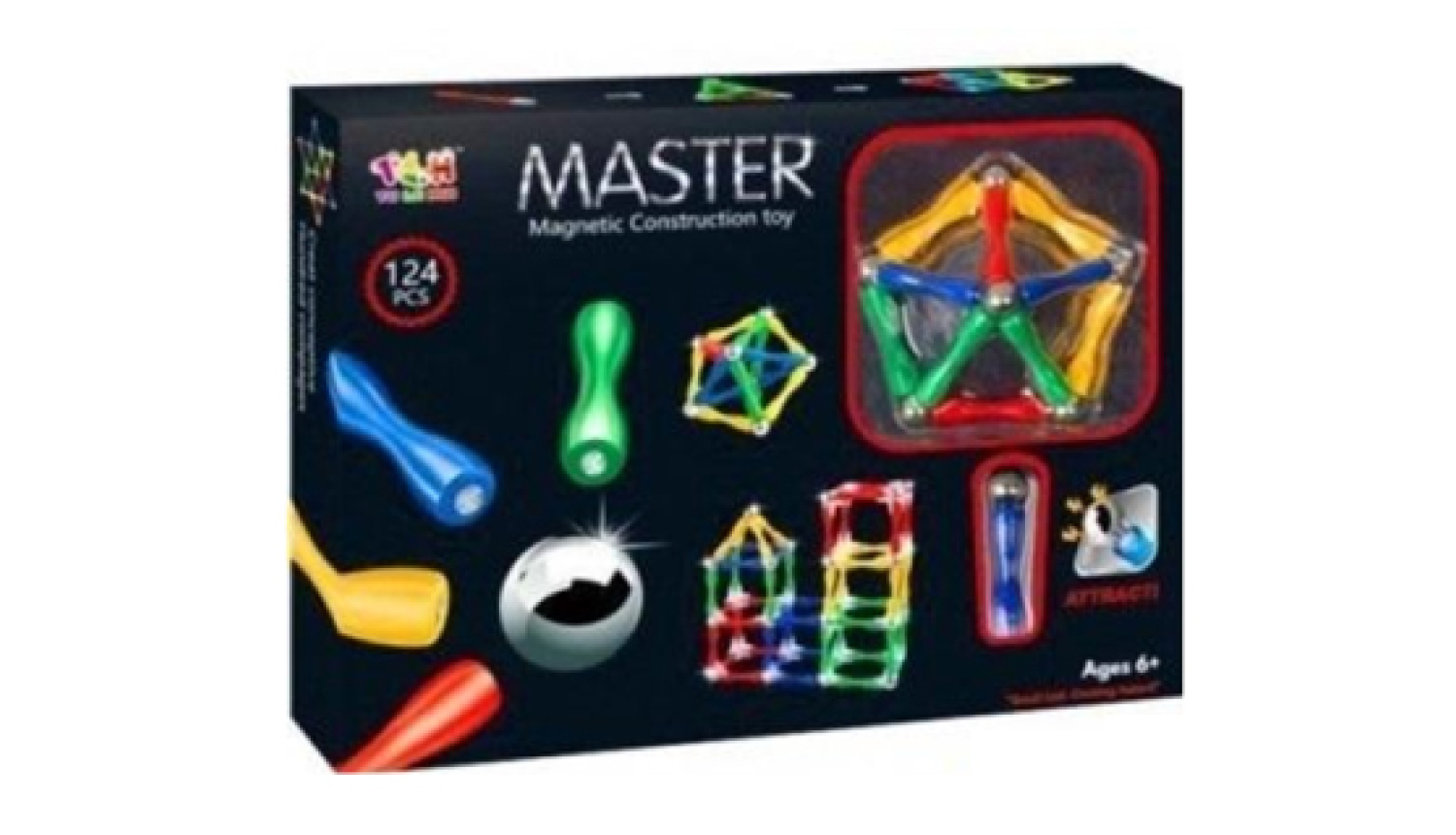 Magnētiska rotaļlieta - konstruktors ar krāsainām detaļām