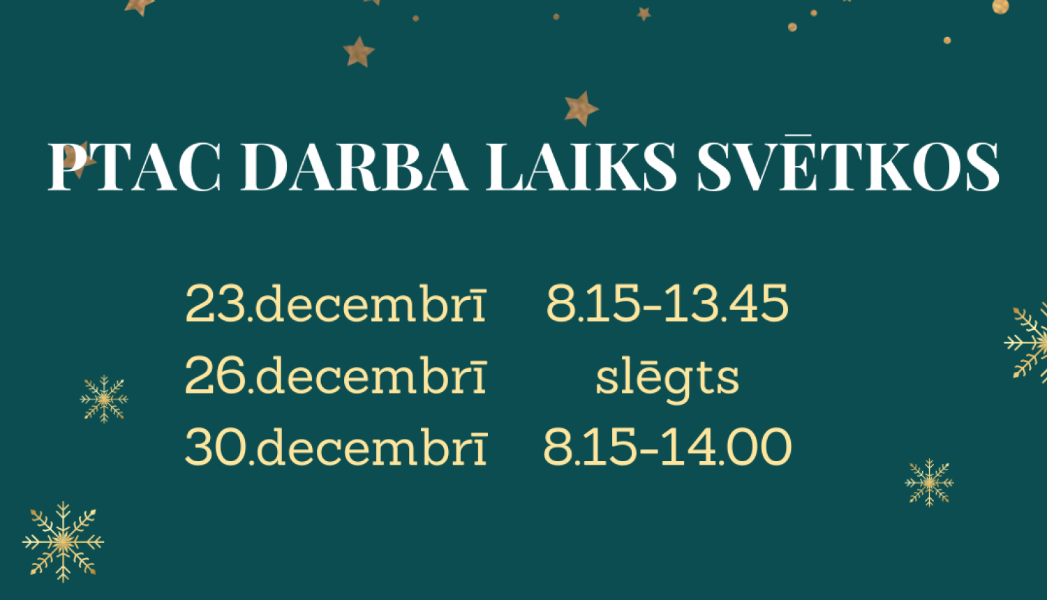 Darba laiks svētkos baneris
